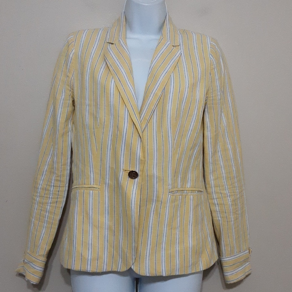 Draper jeams blazer jacket women XS striped lined blend casual office career - Picture 9 of 9